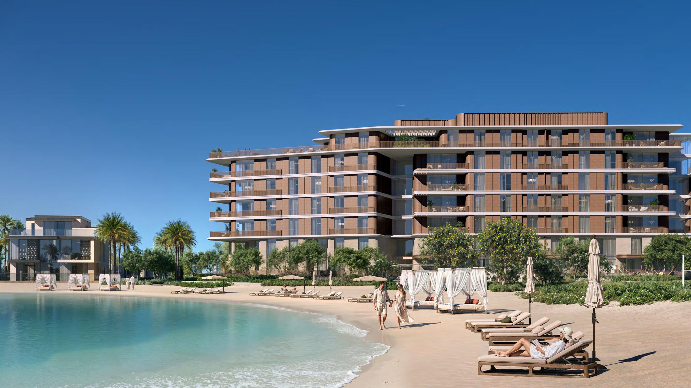 Palm Central Private Residences building on its private beach, Palm Jebel Ali