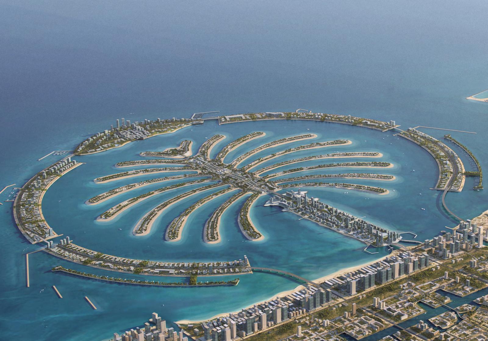 Aerial view of Palm Jebel Ali island